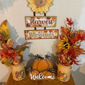 Autumn Harvest Wall Decor with Sunflower Accents